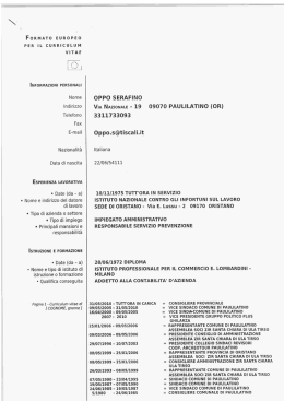 curriculum - Provincia di Oristano