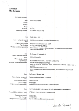 Curriculum Vitae Europass - Centro di Riferimento Oncologico di