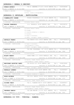 categoria i cereali e derivati categoria ii ortofloro