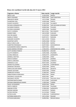 Elenco dei conciliatori iscritti alla data del 13 marzo 2014 Cognome