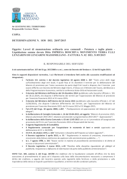 COPIA DETERMINAZIONE N. 1030 DEL 28/07/2015 Oggetto: Lavori
