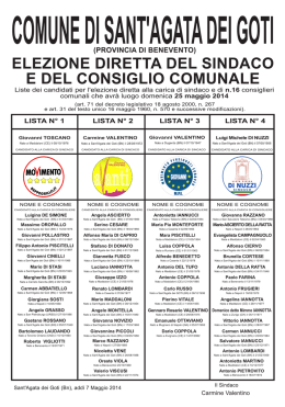 Liste - rete civica comune di sant`agata d&egrave; goti