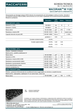 Scheda Tecnica MACDRAIN M con un tessuto