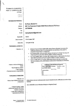 Curriculum vitae - Comune di San Pietro di Feletto