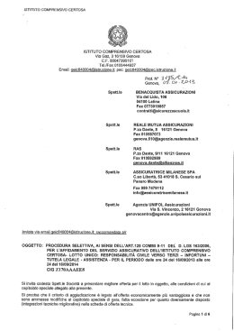 ISTITUTO COMPRENSIVO CERTOSA Via Gaz, 3 16159 Genova
