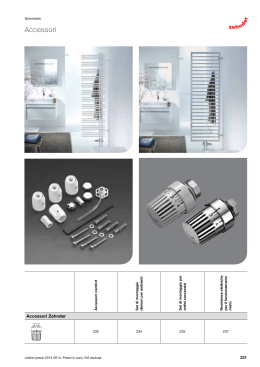Listino accessori corpi scaldanti di design Zehnder