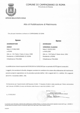 Atto Pubblicazione di Matrimonio Giannantoni Diego