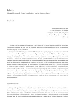 Italia `61. Giovanni Gronchi alle Camere. Considerazioni su un
