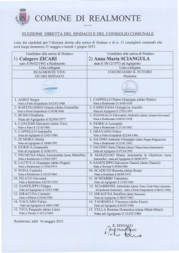 manifesto liste dei candidati elezioni comunali 2015 a Realmonte
