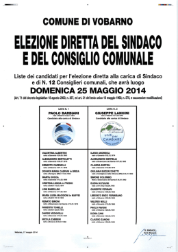 Manifesto Candidati Elezioni Comunali