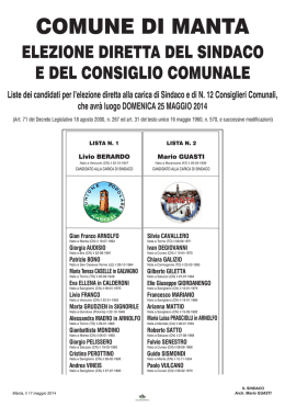 819-LISTE COMUNALI 2014 - Sito Istituzionale del Comune di