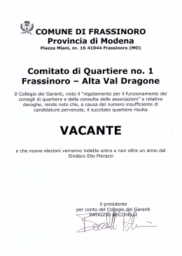 Comitato di Quartiere no. 1 Frassinoro