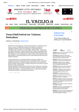 IL VAGLIO.it - Benevento Citt&agrave; Spettacolo