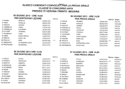 ELENCO CANDIDATI CONVOCASIJŒeRER LA - Verona