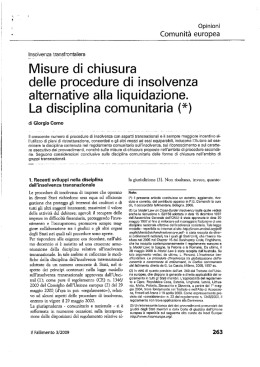 Misure di chiusura delle procedure di insolvenza