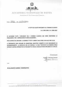 Visualizza diplomi pronti degli allievi diplomati dall`a.a. 2004