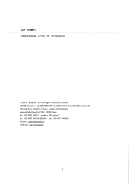curriculum - Universit&agrave; per Stranieri di Siena