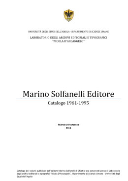 Catalogo Marino Solfanelli Editore