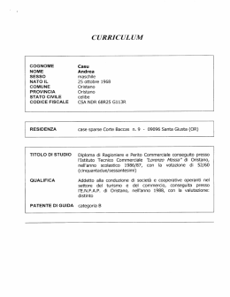 curriculum - Provincia di Oristano