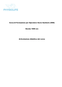 Corso di Formazione per Operatore Socio Sanitario (OSS)