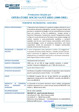OPERATORE SOCIO SANITARIO (1000 ORE)
