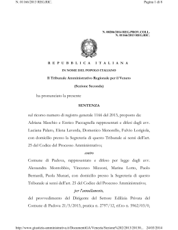 sentenza TAR Veneto n. 286 del 2014
