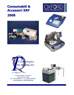 Scarica il catalogo fotografico dei consumabili e degli accessori XRF