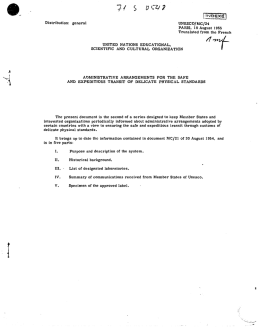 Administrative arrangements for safe and expeditious