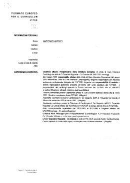 cv Mafrici - Ospedale San Carlo Borromeo