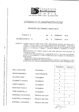 Delibera n. 9-15 - Consorzio della Bonificazione Umbra
