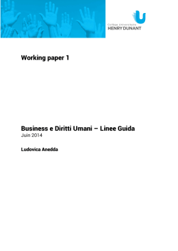 Working paper 1 Business e Diritti Umani