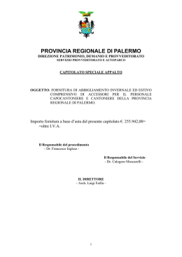 scheda n&deg;1 - Provincia di Palermo