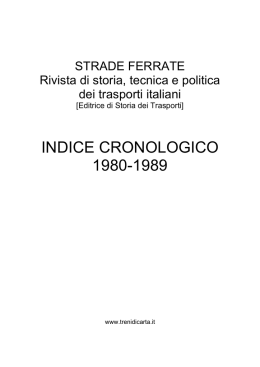 l`indice cronologico - Bibliografia Ferroviaria Italiana