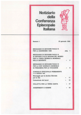 N. 1 – 25 gennaio 1988 - Chiesa Cattolica Italiana