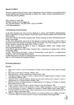 Renato D`AMICO - Citt&agrave; Metropolitana di Catania