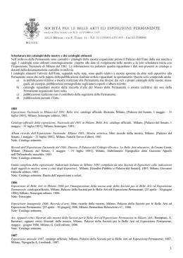 Schedatura dei cataloghi delle mostre e dei cataloghi attinenti Nell