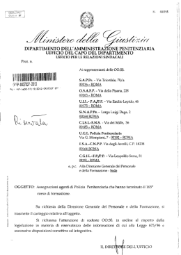 Assegnazione agenti di Polizia Penitenziaria del 165