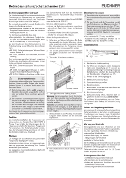 Betriebsanleitung Schaltscharnier ESH