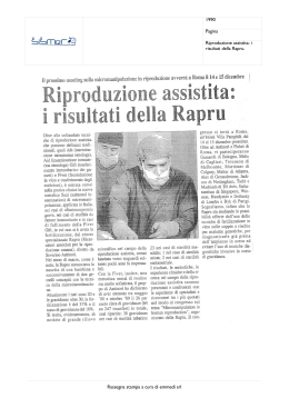 1990 Pagina Riproduzione assistita: i risultati della Rapru