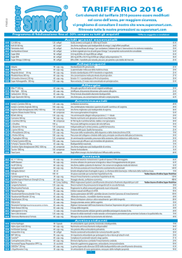 tariffario / ordine 2016