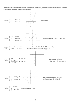Indicare dove ciascuna delle funzioni che seguono &egrave; continua, dove