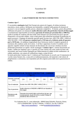Tecnofumi Srl Tabella tecnica