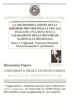 La microsimulazione delle riforme previdenziali e fiscali italiane