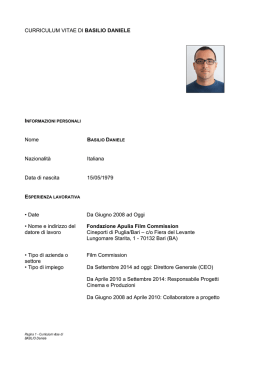 CV Daniele Basilio - Apulia Film Commission