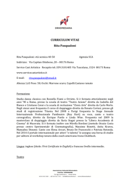 CURRICULUM VITAE Rita Pasqualoni