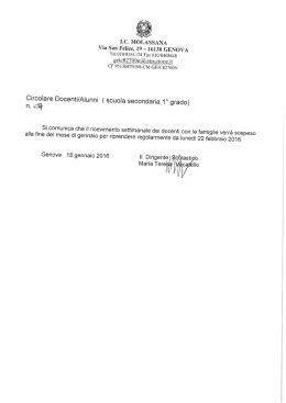 LC. MOLASSANA Via San Felice, 19 &mdash; 16138 GENOVA