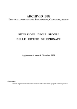 Situazione degli spogli