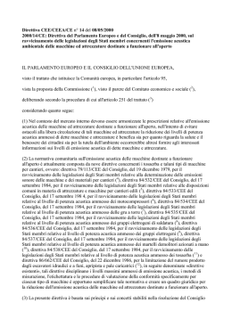 Direttiva CEE/CEEA/CE n° 14 del 08/05/2000 2000/14/CE: Direttiva