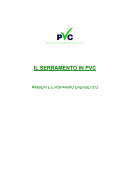 Il serramento in PVC - Ambiente e Risparmio Energetico
