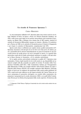 Un ricordo di Francesco Speranza (1)